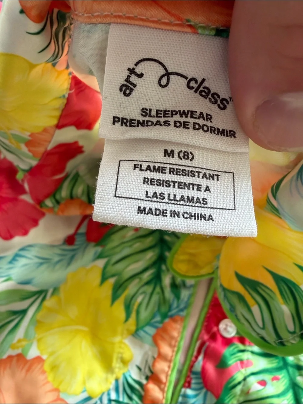 art class Tropical Floral Sleepwear Set in Yellow, Green, Pink